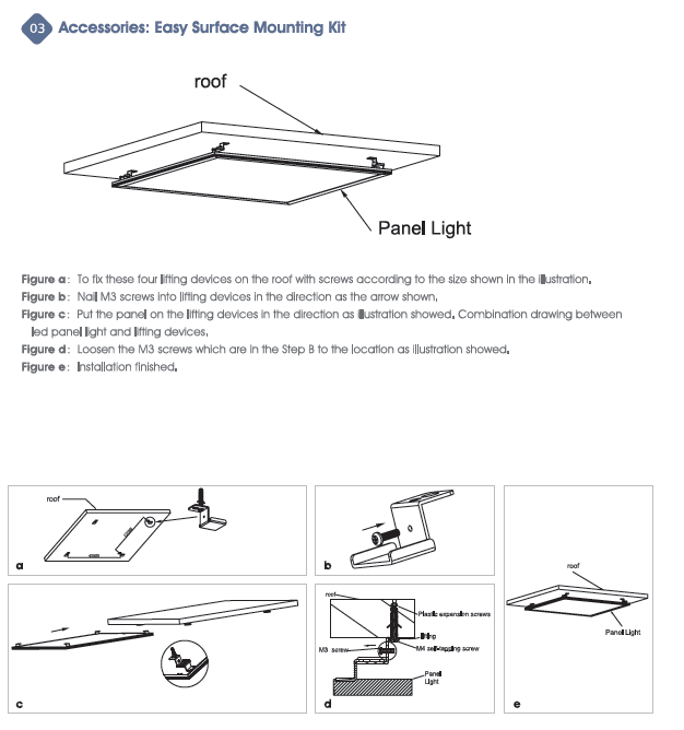 LED panel lights kits