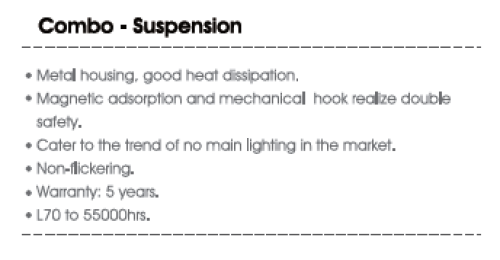 LED track lights combo-suspension